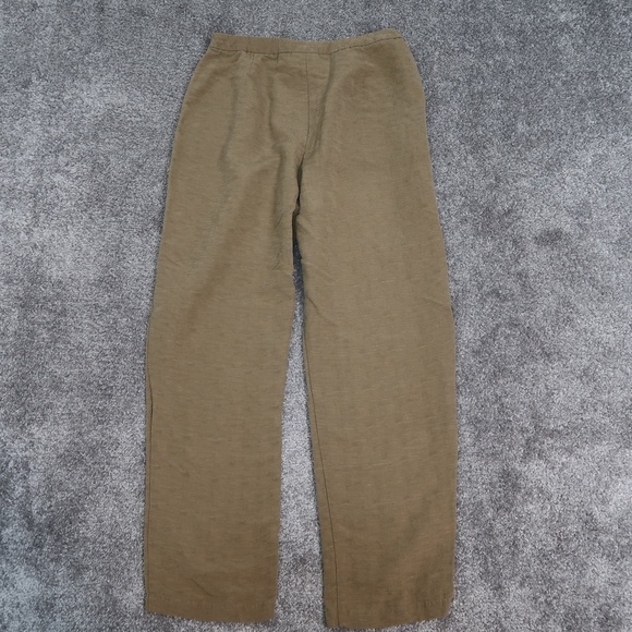 Chicos Design Silk/Linen Blend Ankle Pants Size 1 Green Straight - Picture 7 of 14